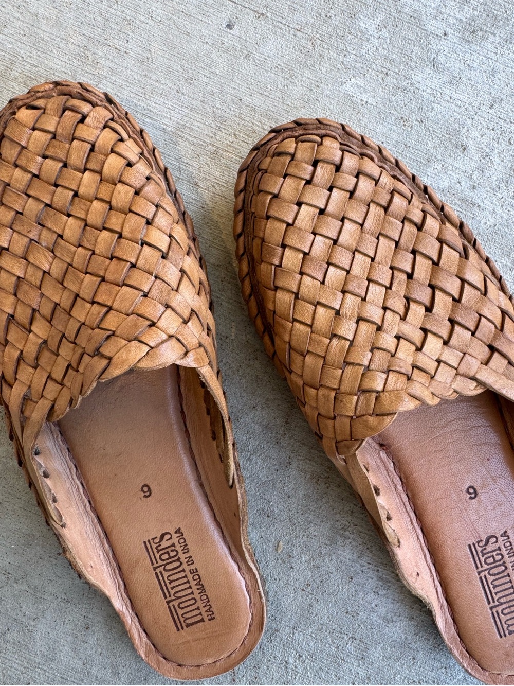 Mohinders women’s woven sandal slide handmade leather mule - Picture 4 of 11